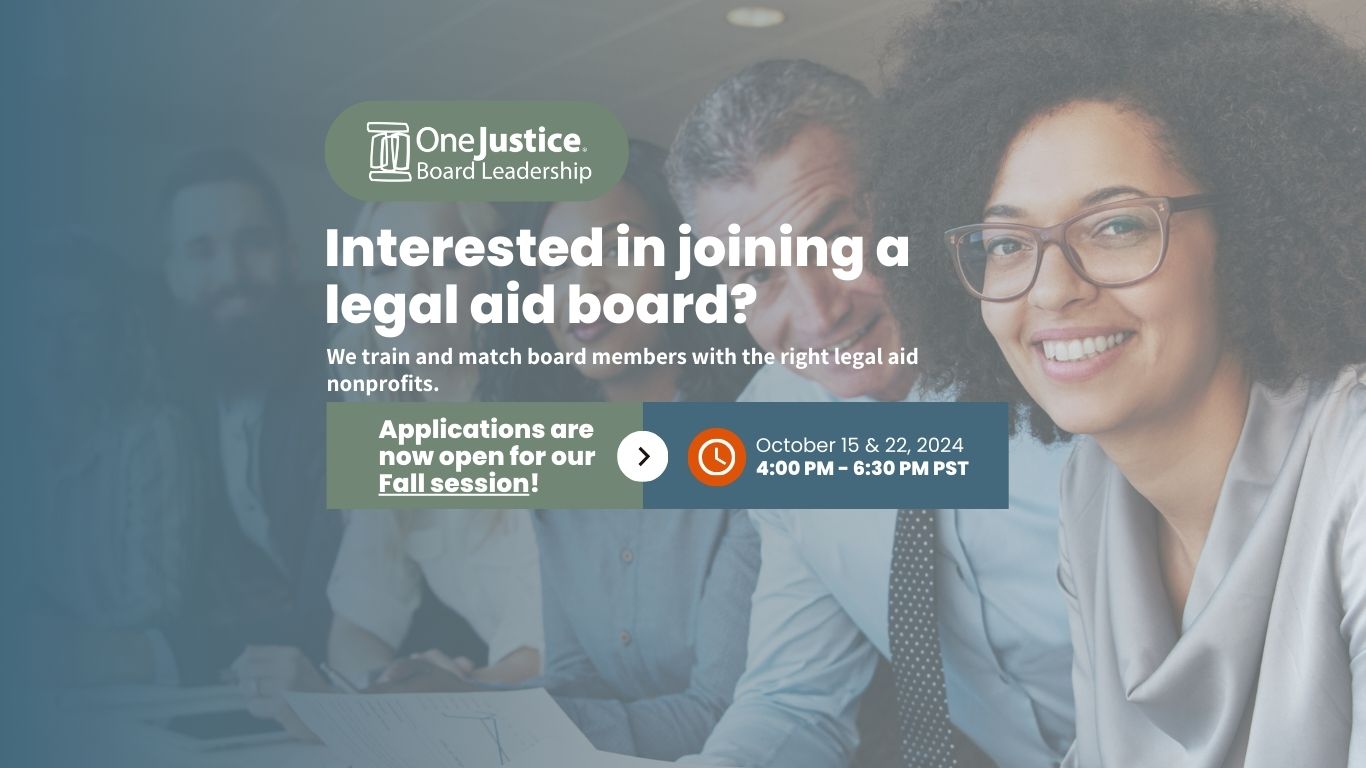 Fall 2024 Board Leadership Program OneJustice