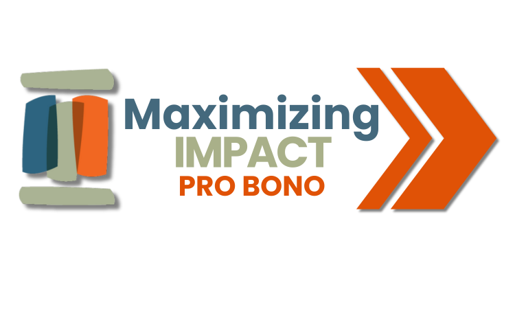 OneJustice's Maximizing Impact: Pro Bono program logo